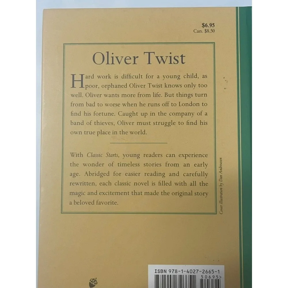 CLASSIC STARTS OLIVER TWIST CHARLES DICKENS HARDCOVER STERLING CHILDEREN BOOK